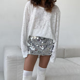 y2k outfits Women's High Waist Sexy Sequined Slimming Skirt Slim Hip Skirt